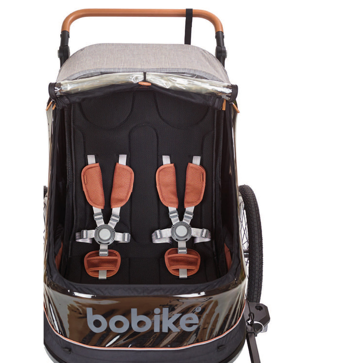 Bobike Bicycle Trailer Moobe Grey for 2 Children
