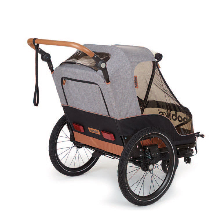 Bobike Bicycle Trailer Moobe Grey for 2 Children